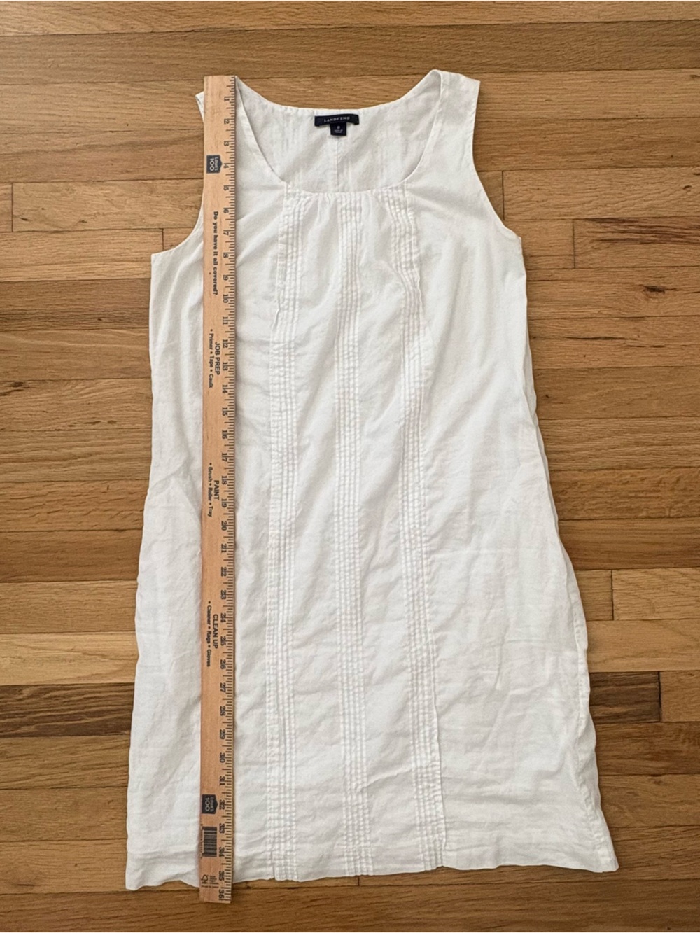 Lands' End White Pintuck Dress 100% Cotton Size 8 Pockets - Picture 4 of 8